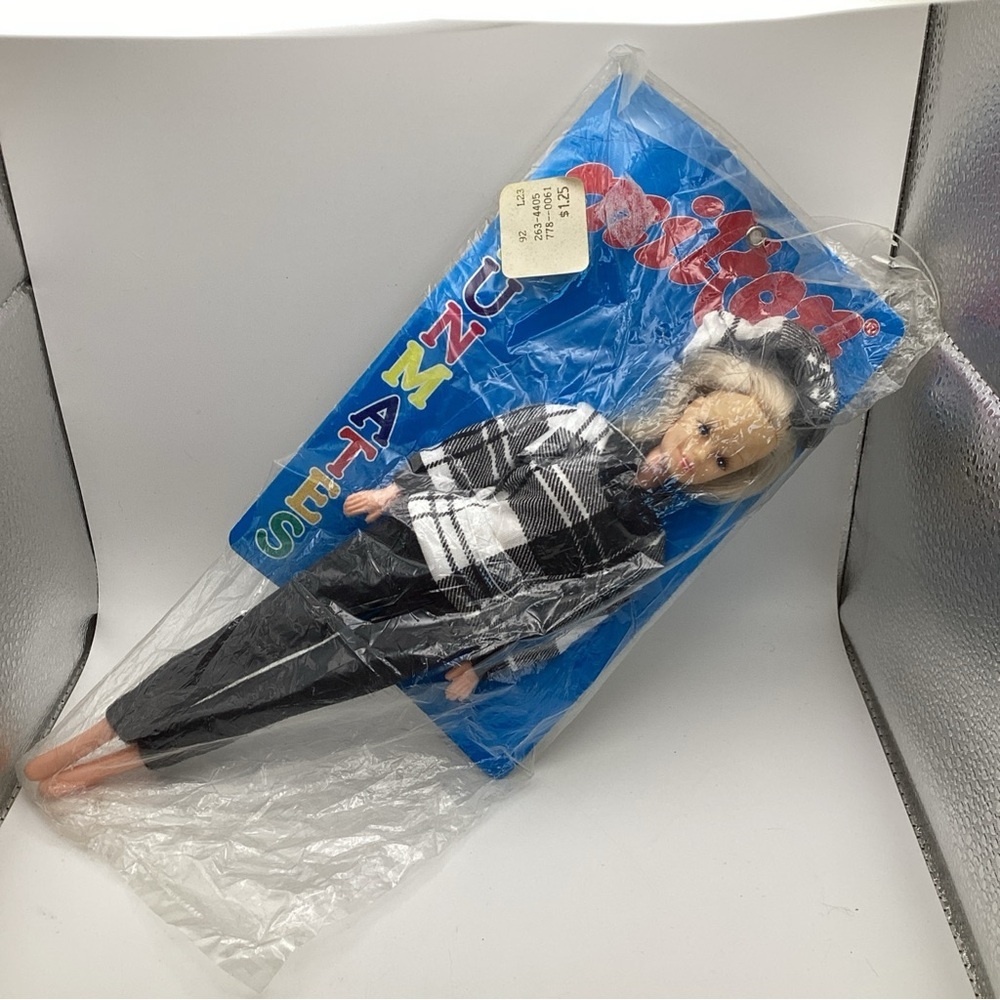 Vintage Milton's Funmates Fun wear Doll 11” Plaid Dress Black Pants New Package